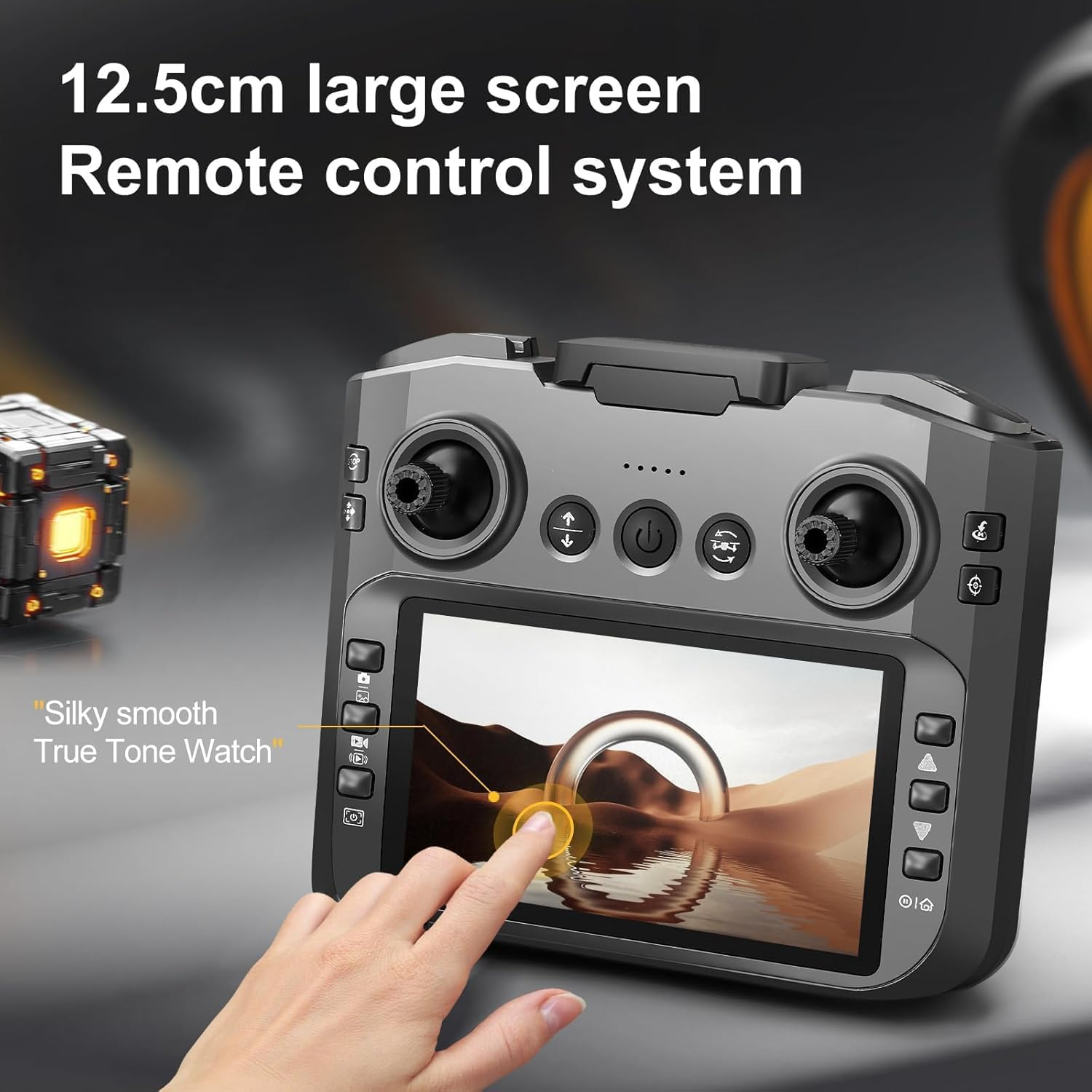 B-Qtech Drone with LCD Screen Remote, Brushless Motor Drone with Dual Cameras (Electric Angle Adjustment), Optical Flow Positioning, 6CH Gyro, WIFI FPV, True 12-15Min Flight (1800Mah), 3 Speeds, Headless Mode, LED Lights, USB Rechargeable image number 5