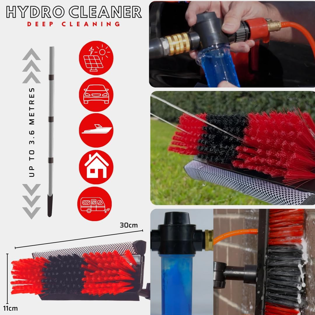 STARLYF Telescopic Hydrocleaner Telescopic Cleaning Broom Water Powered Soap Dispenser Cleaning Solar Panels Washing Trucks Bus Car Roofs (3.6 MTS Non-Telescopic) image number 3