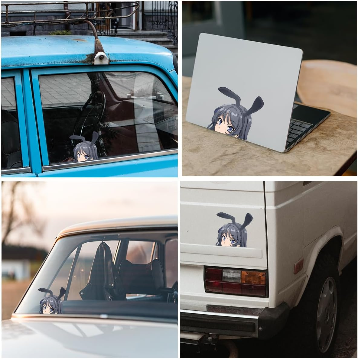 5.1 Inch Anime Car Sticker Mai Sakurajima Peeker Waterproof Auto Accessories Decal for Bumper Window Laptop Trunk - B image number 7