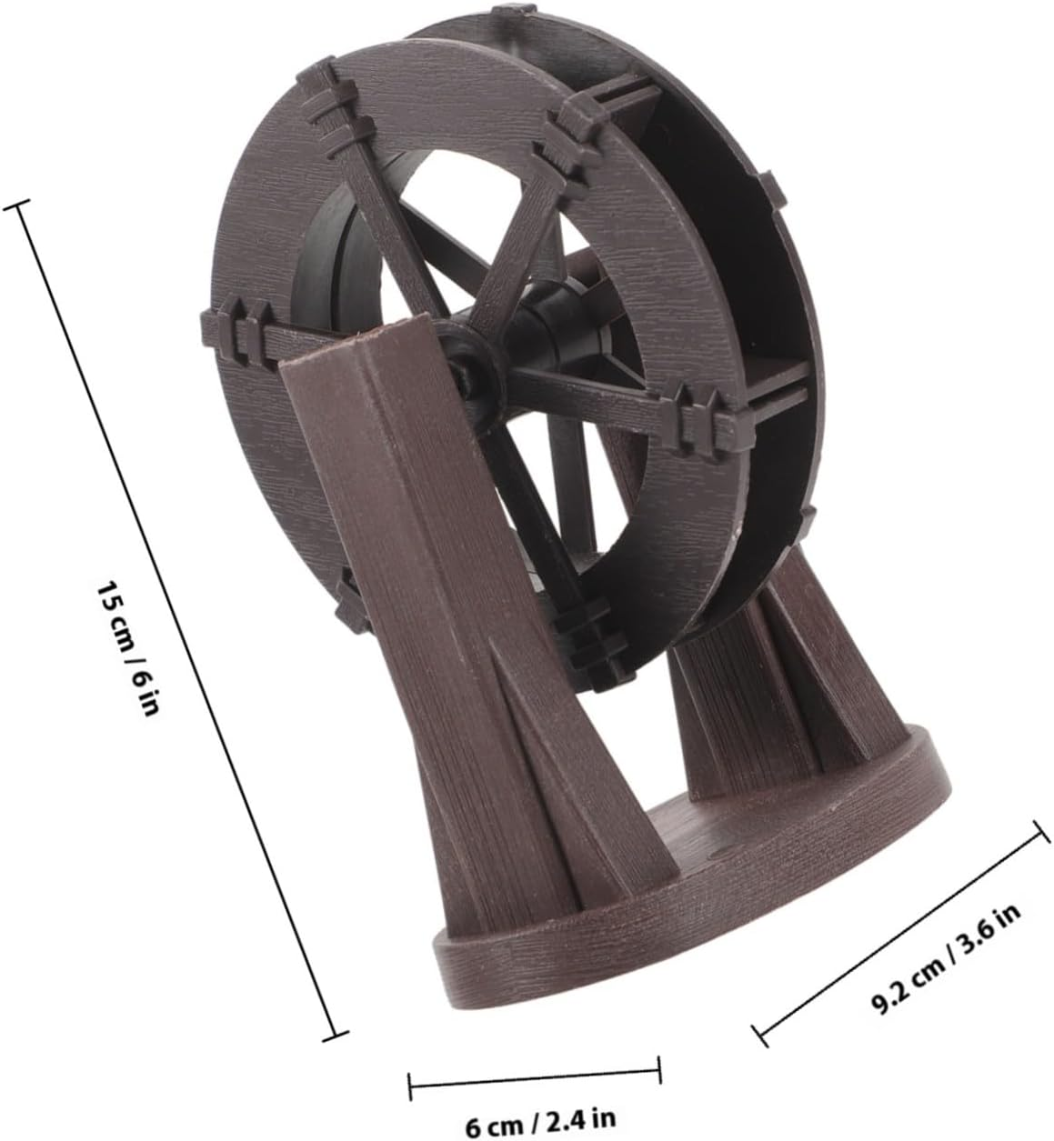 Gadpiparty Miniature Water Wheel for DIY Waterfall Fountain Brown Landscaping Wheel with Stand Vintage Style Decoration for Indoor and Outdoor Garden Scenes Calming Water Feature Ornament image number 3