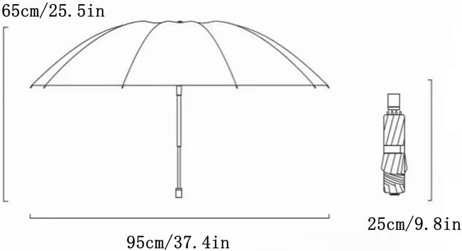 Automatic Umbrella Windproof Travel Umbrella Windproof Small Lightweight Sturdy Steel Shaft Mini Folding and Portable Backpack Car Purse Men and Women Umbrella Business Solid Color Umbrella Sun - 10 Bone Navy Blue image number 3