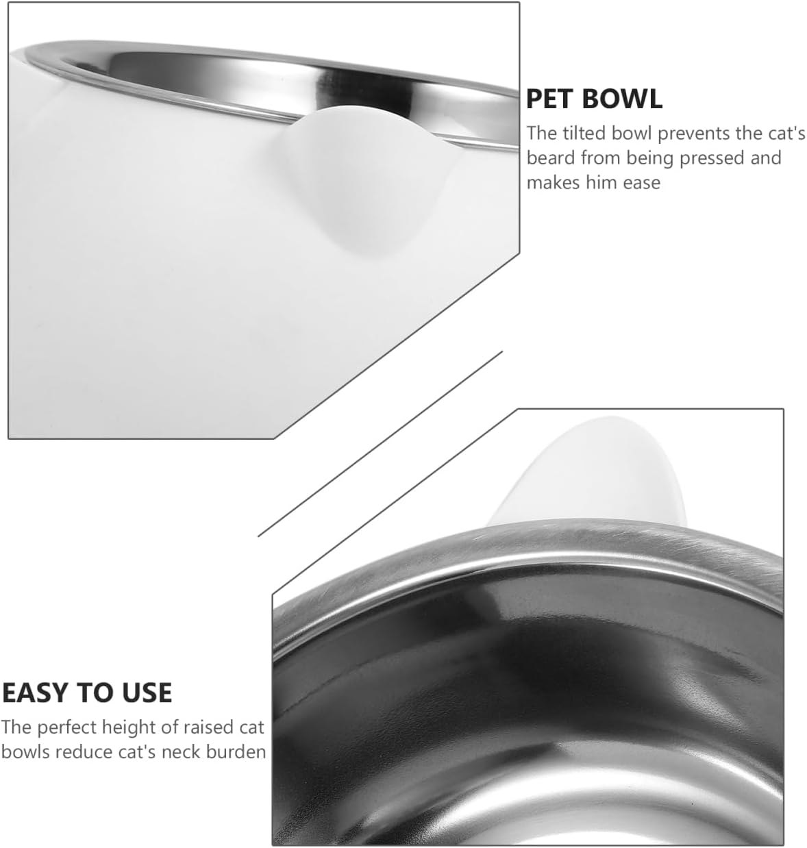 BESPORTBLE Elevated Pet Bowl: Tilted Dog Bowl for Small Dogs & Cats - Detachable Stainless Steel Inner Raised Cat Water Cup Neck Protection for Pets, 200Ml image number 4