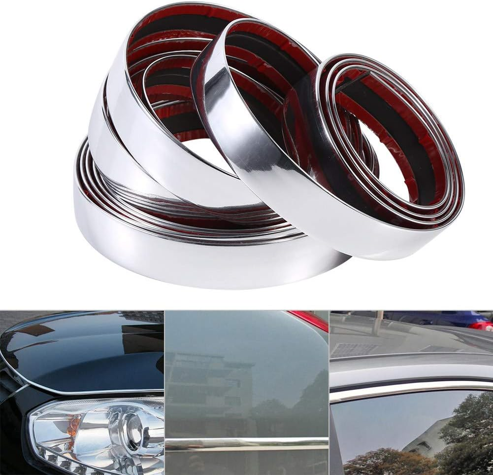 Universal Silver Car Bumper Protector Strip Trim Decoration Tape for Interior and Exterior Use image number 5