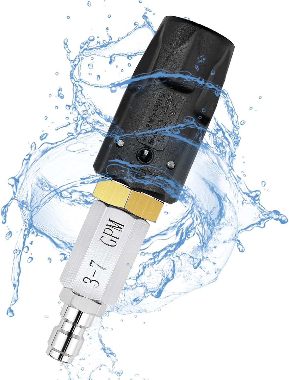 Adjustable Downstream Soft Wash Nozzle， Twist Nozzle 0 to 60&deg; Spray Pattern with Low to High Reach， for Elevated Areas and Hard to Reach， for Use with Pressure Washer 3-7 GPM image number 5