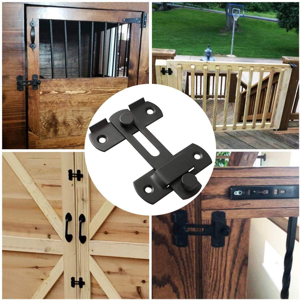 Stainless Steel Matte Black Door Lock Slide Gate Latch Tiny Door Bolt image number 6