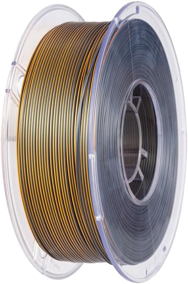 CC3D Silk Dual Colour PLA Filament Black Gold 1.75Mm 1KG 3D Printer Filament Two Colour Coextrusion PLA Shiny Metallic Filament 3D Printing Material Black Gold Dual Bicolor image number 4