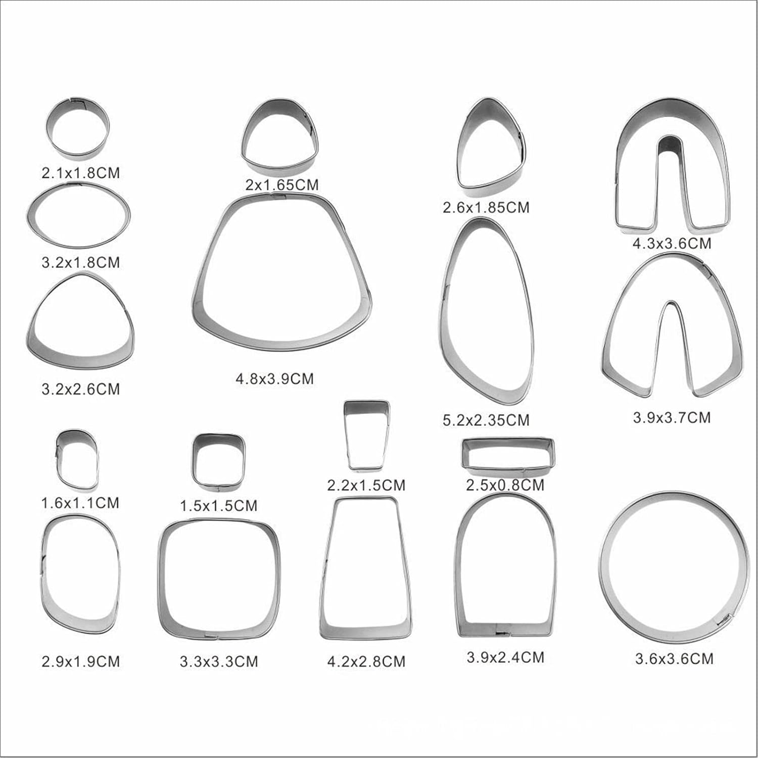 18X Polymer Clay Metal Mini Shapes Cutter Geometric Patterns for DIY Cookie Earring Biscuit Jewelry image number 1