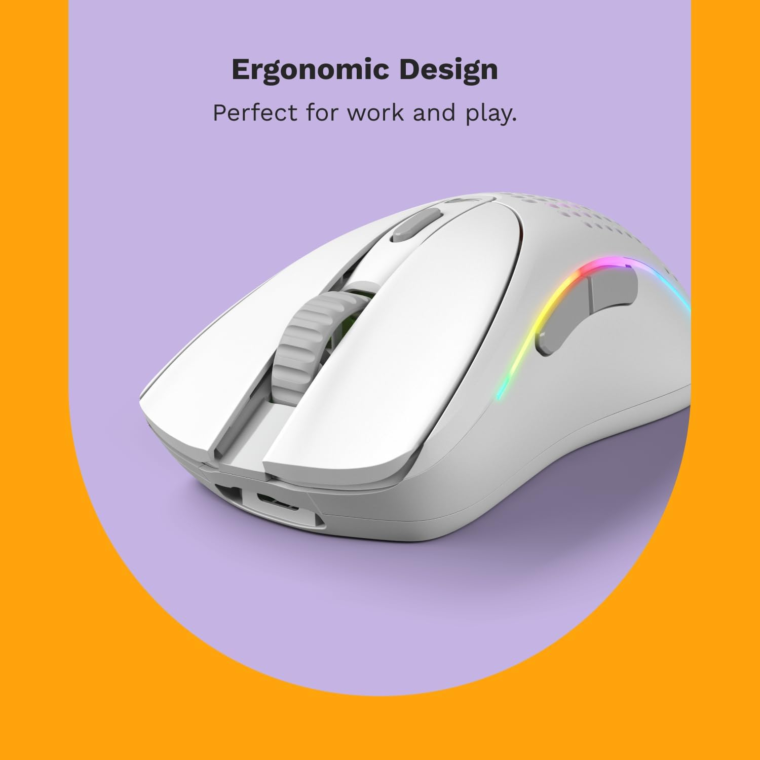 Glorious Gaming Model D 2 Wireless Gaming Mouse - Super Light 66G, up to 210H Battery, 26K Opt. Sensor, 6 Program Buttons, 80 Million Clicks, FPS, MMO, MOBA - Matte White image number 4