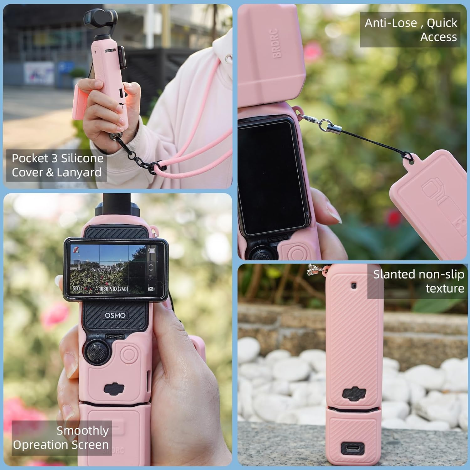 Flymile Pocket 3 Silicone Cover & Neck Lanyard, Protective Sleeve Case Lens Protector Scratch-Resistant Adjustable Easy Carry Crossbody Strap for DJI OSMO Pocket 3 Creator Combo Accessories(Yellow) image number 1