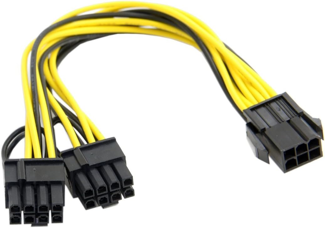 Cablecc PCI-E PCI Express ATX 6Pin Male to Dual 8Pin & 6Pin Female Video Card Extension Splitter Power Cable - 6Pin To 8Pin*2 image number 6