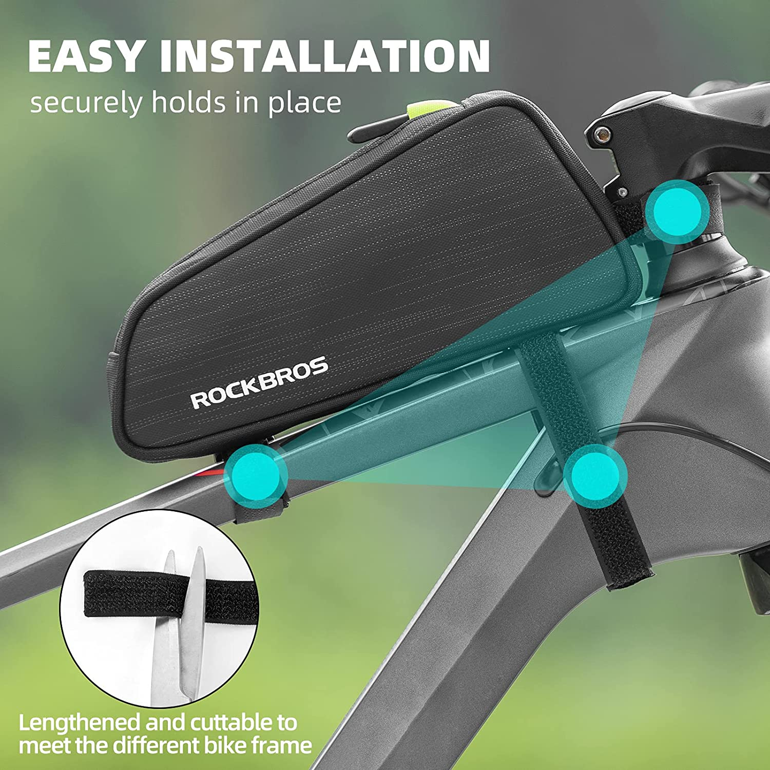 ROCKBROS Top Tube Bike Bag Bike Frame Bag Bicycle Bag Bike Pouch Pack Cycling Accessories for Road Mountain Bike Compatible with Iphone 11 XS Max XR Fit 6.5&rdquo; image number 4