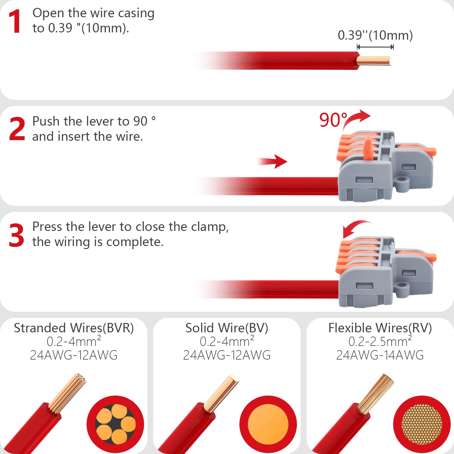 XALXMAW 13 Pcs Lever Wire Connectors, 1 in 5 Out DIY Mini Splicing Compact Quick Push-In Electrical Connectors, 24-12 AWG image number 5