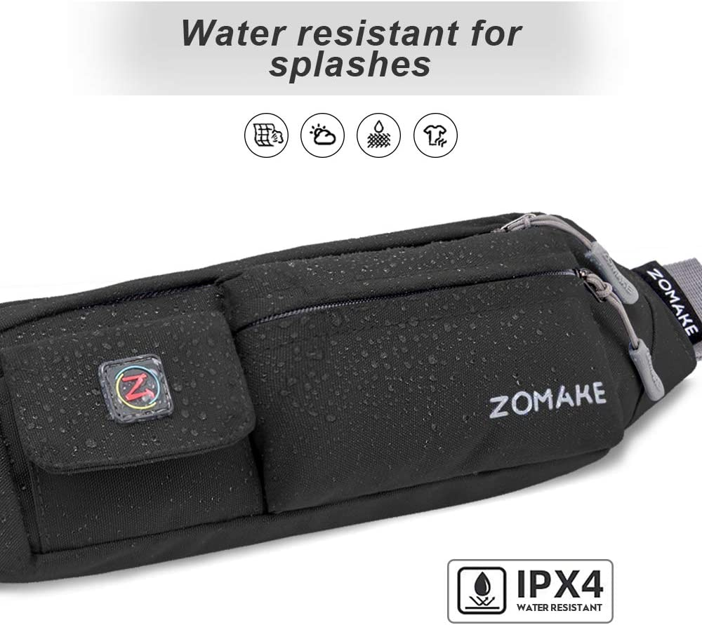 ZOMAKE Fanny Pack Slim Belt Bag Water Resistant Waist for Men and Women,Running Cycling