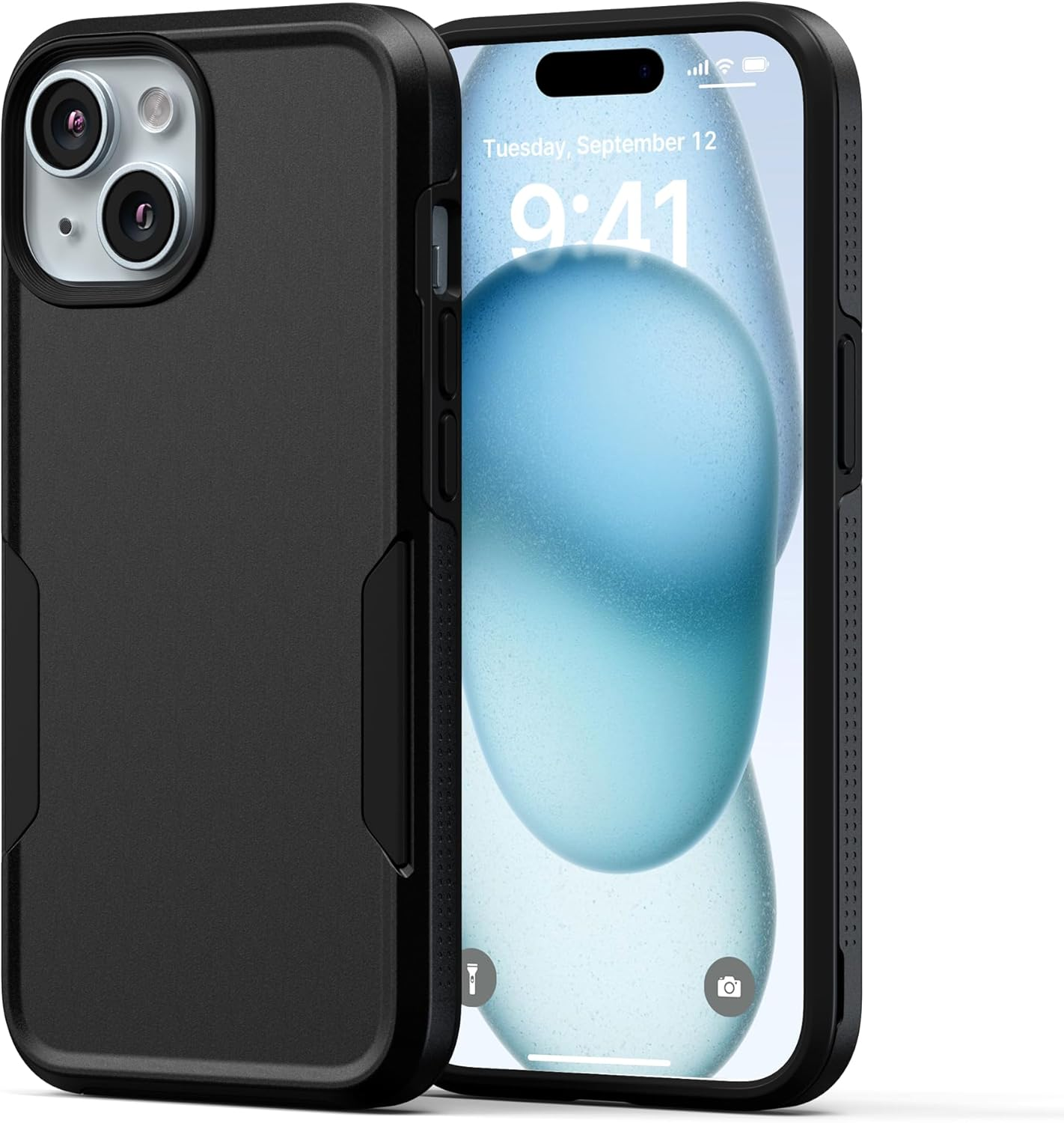 NTG【2023 New Designed for Iphone 15 Case, Heavy-Duty Tough Slim Shockproof [Military Grade Protection] Phone Case for Iphone 15 (6.1 Inch), Black