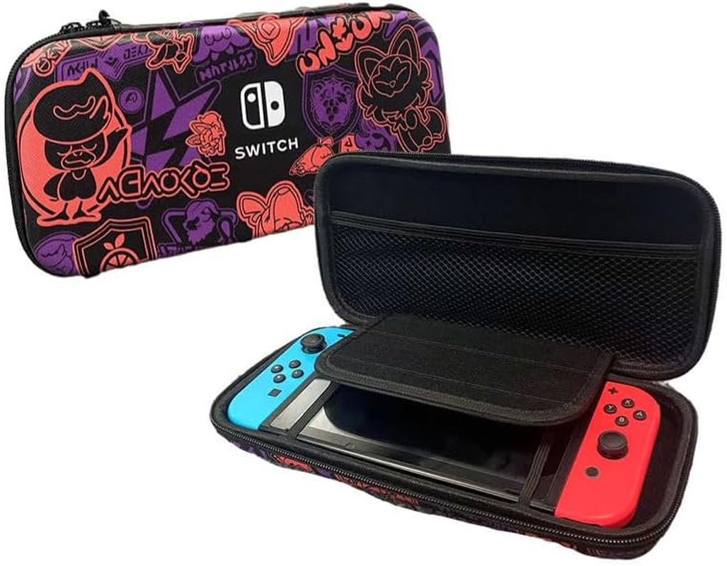 Carrying Case for Nintendo Switch/ Switch Oled-Pokemon Scarlet and Violet Protective Hard Portable Travel Case Shell Pouch for Console & Accessories (Black) image number 6
