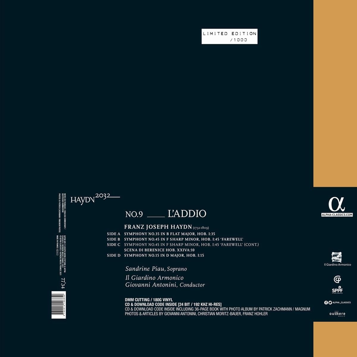 HAYDN 2032, VOL. 9 - L'ADDIO (2LP) image number 1