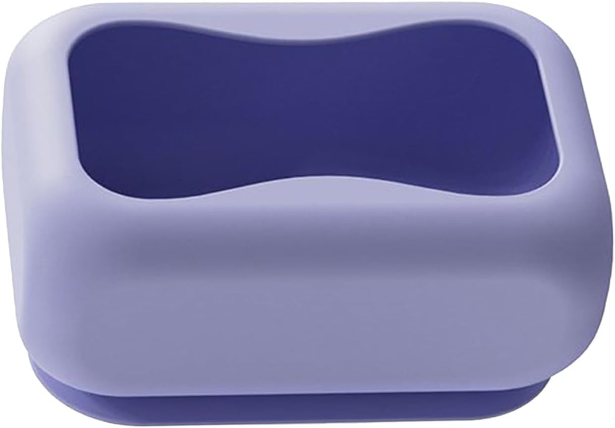 Tissue Box Cover - Modern Facial Tissue Holder with Suction Cup - Silicone Wall Mount Storage Organizer for Desk Table Living Room Apartment Bedroom Hotel Farmhouse Restaurant Car - Blue image number 6