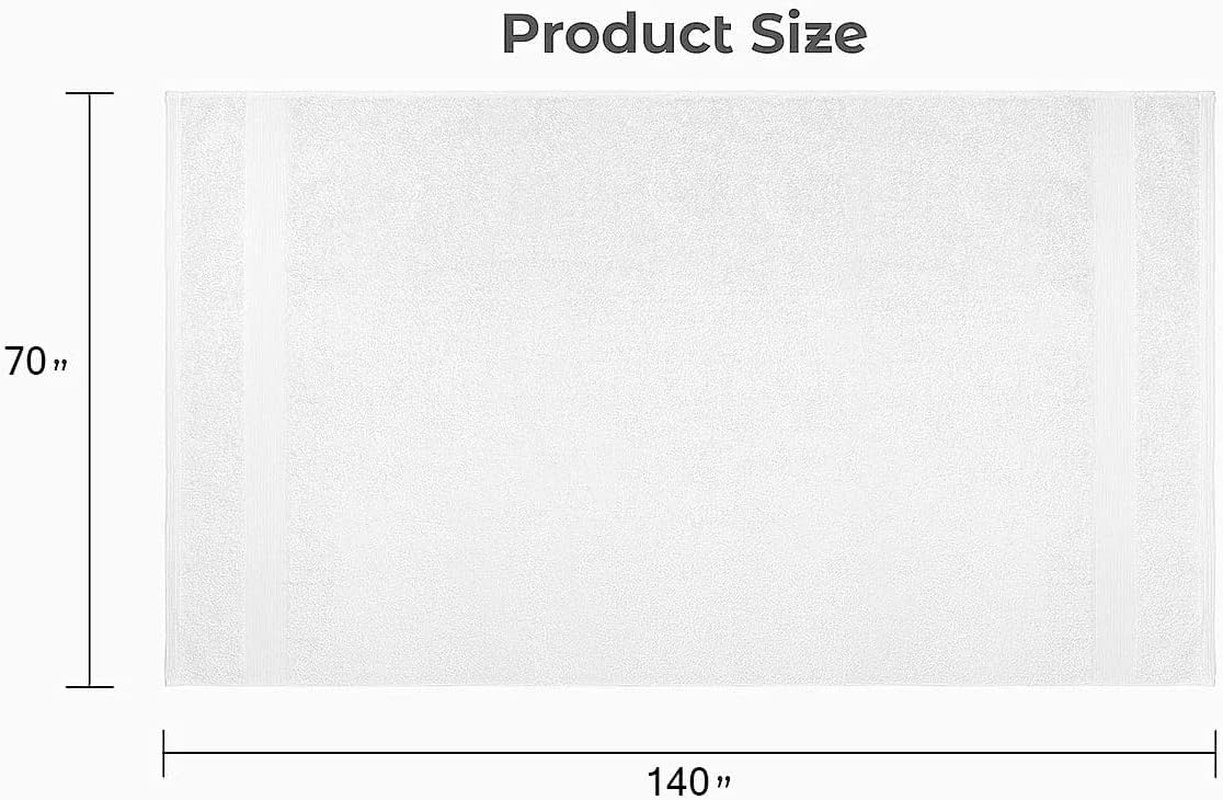 GABA 100% Cotton Luxury Bath Towels - 600 GSM Cotton Towels for Bathroom 75X150Cm (4 Piece, White) image number 2