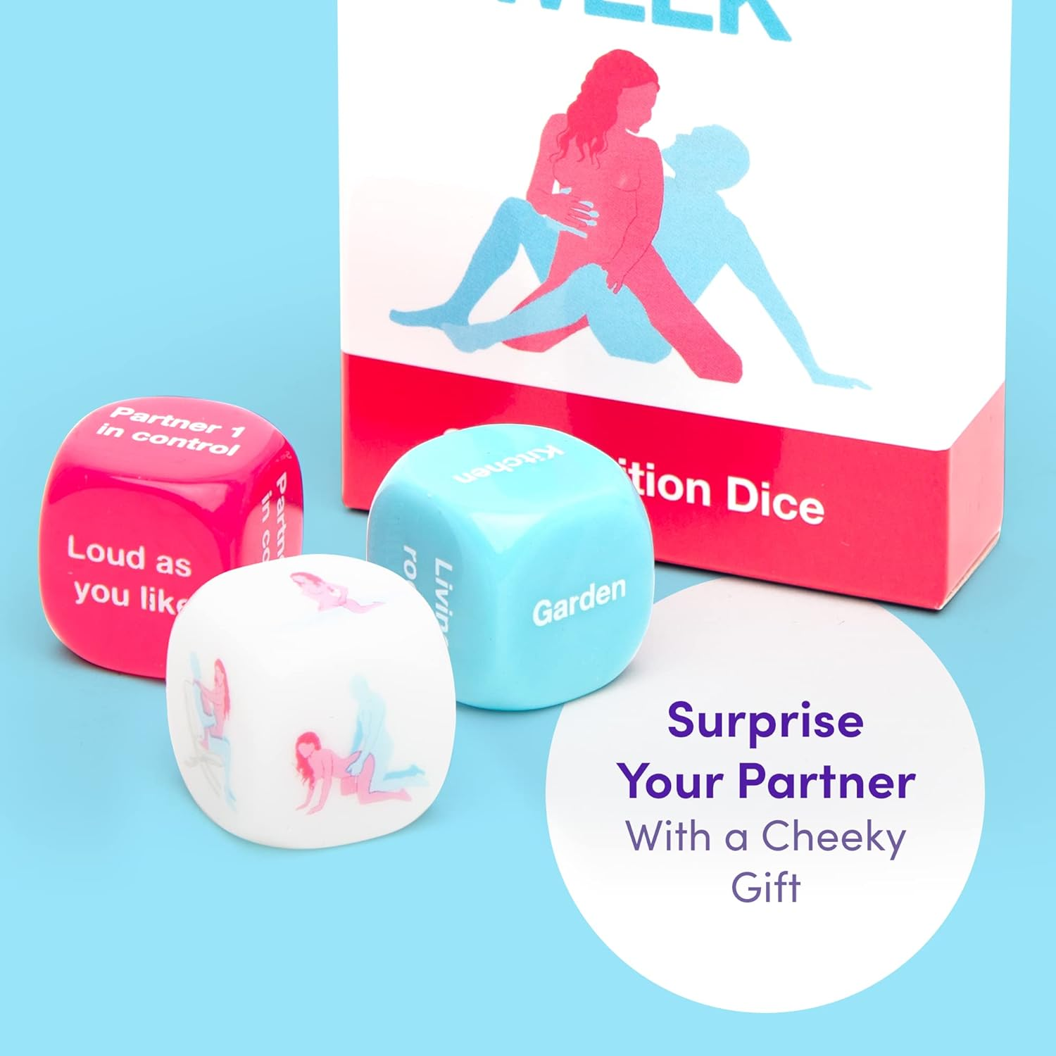 Lovehoney Position of the Week Dice Game for Adults - Plastic - Lightweight & Compact - over 200 Sexual Outcomes image number 2