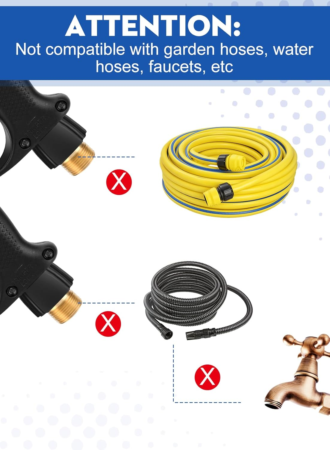 Short Pressure Washer Gun, 5000 PSI Max Swivel High Pressure Washer Extension Wand with 5 Nozzles, M22 14MM Swivel Connect & M22 15MM, Car Wash Kit Power Washer Gun for Cars, Driveway, Yard, Fence image number 4