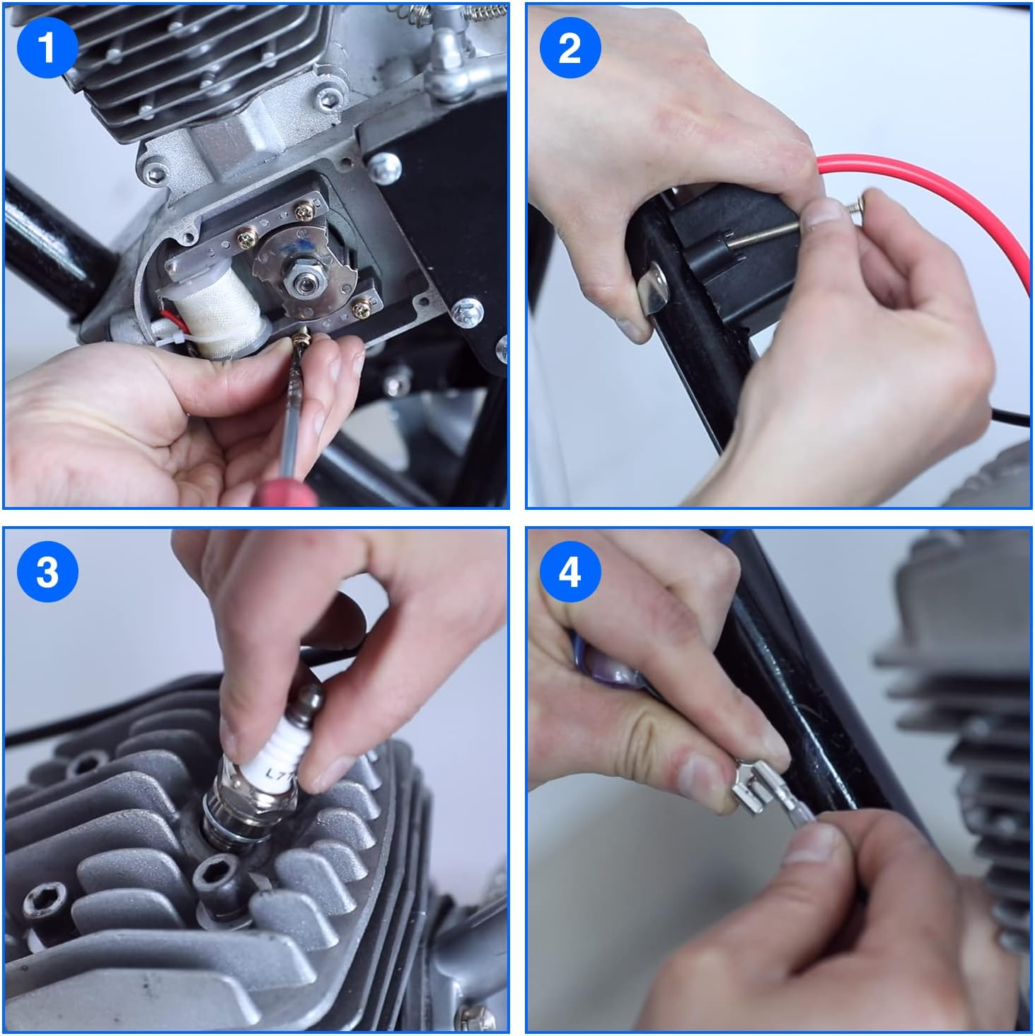 YOXUFA Performance CDI Ignition Magneto Coil Spark Plug Kit for 49Cc 50Cc 66Cc 80Cc 100Cc 2-Stroke PK80 BT80 YD100 Engine Gas Motorized Bike Bicycle Parts (Yo-Ic01-80Cc) image number 5