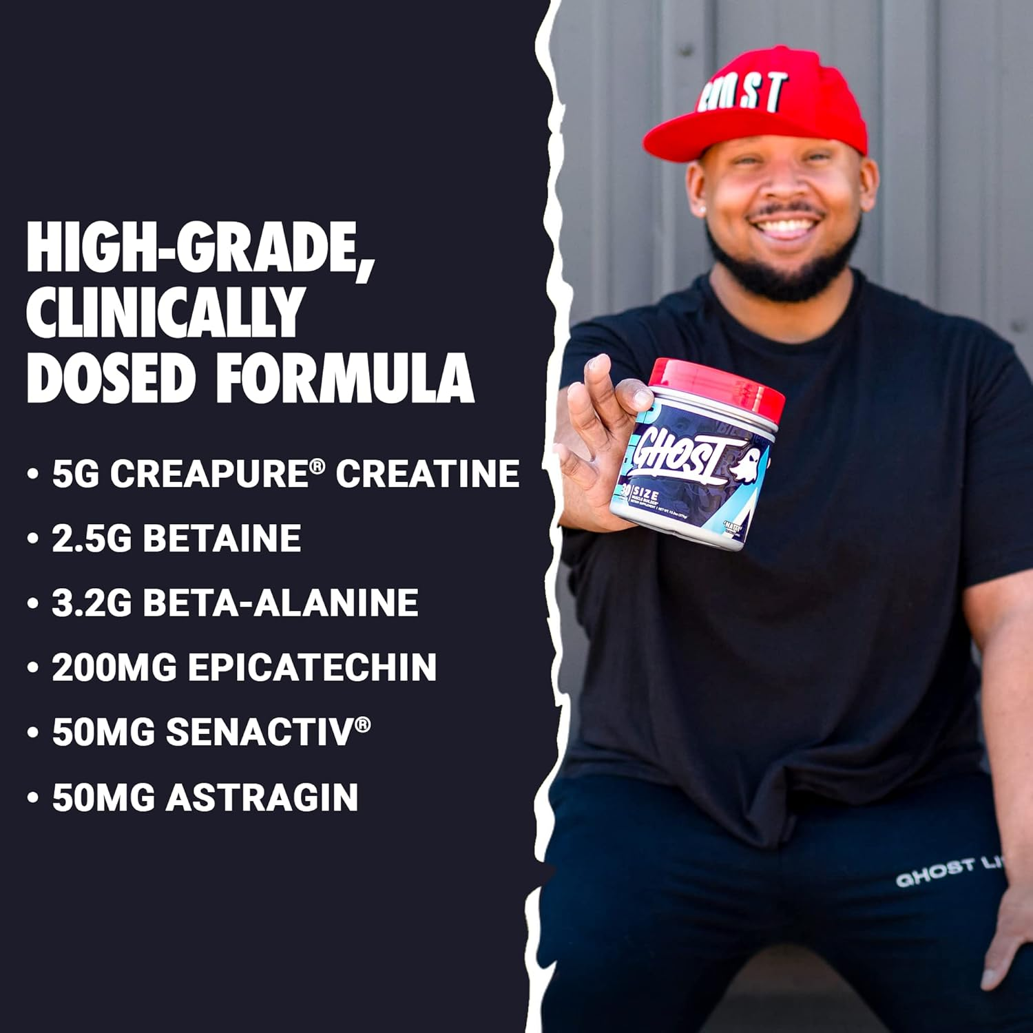 Ghost Size V2 Muscle Builder Creatine Powder 30 Serving, Natty