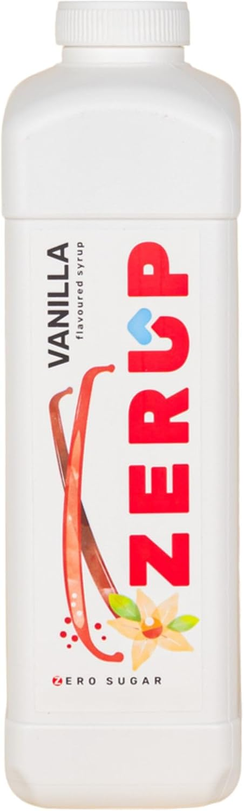 Zerup Zero Sugar Vanilla Flavoured Syrup 1L Bottles, Sugar Free Syrup, Vanilla Flavour Drink Mix, Low Calorie Flavourings for Milk Shakes, Cocktails, Teas, Gluten Free, Keto Friendly, Halal
