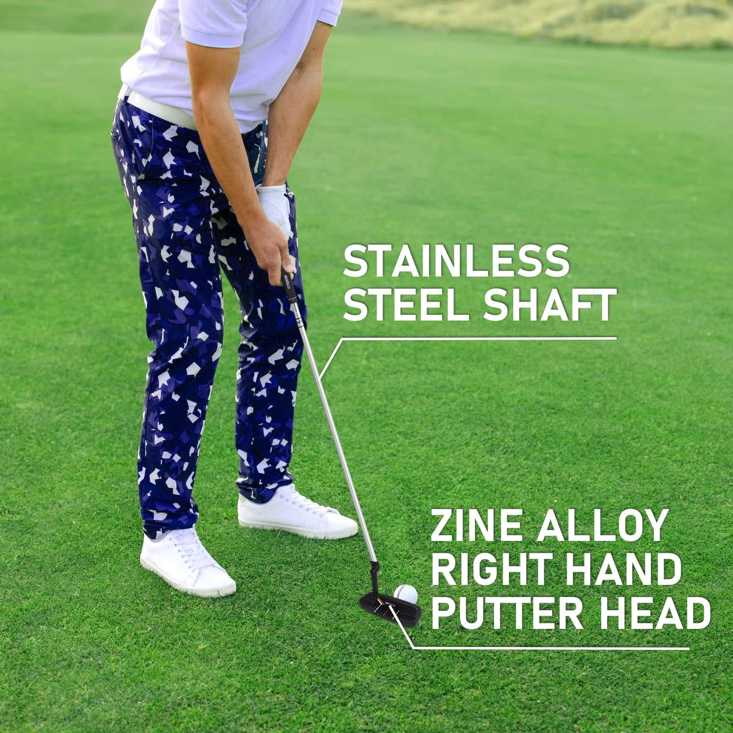 KOFULL Golf Putter, Golf Putters for Men Right Handed - 35 Inches Men'S Putter Right Handed Golf Gifts for Men, Rubber Grip Blade Putter for Indoor or Outdoor Training image number 5