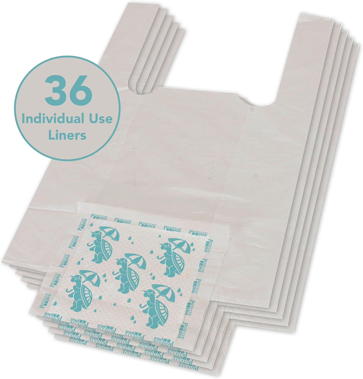 Kalencom Universal Potty Liners - Disposable Potty Liners for Toddlers - Absorbent and Leakproof - Compatible with Potette Travel Potty and Most Standard Toddler Potties - 36 Count image number 2
