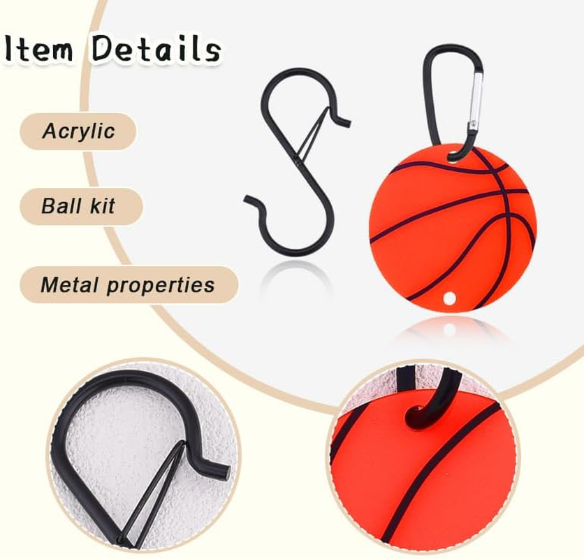 Basketball Backpack Hook for Friend Outdoor Sports Equipment for Dad Coach Christmas Birthday Gifts for Baseball Lovers Fence Hooks for Hanging Basketball Bags Hook Water Bottles Lover Player image number 6