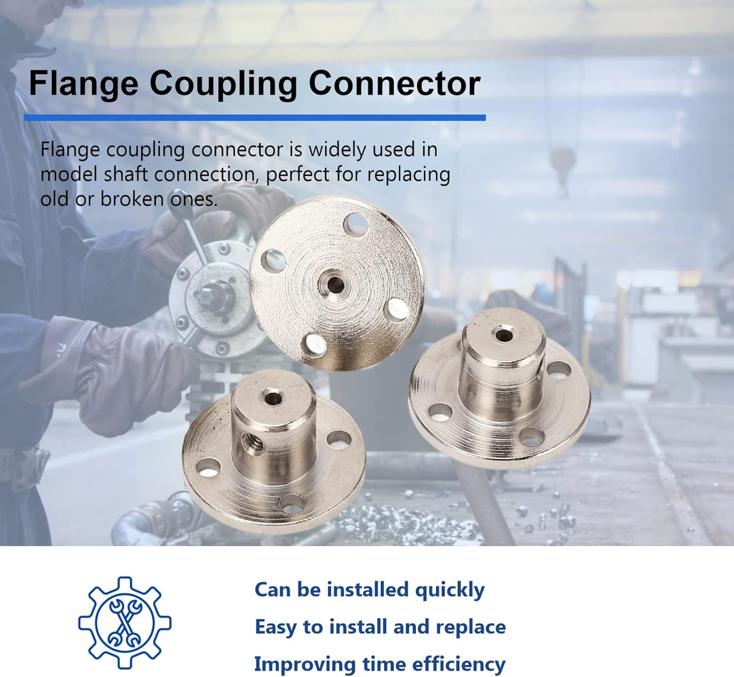 5 Pack 2Mm Flange Coupling Connector, Rigid Guide Steel Model Coupler Accessory, Shaft Axis Fittings for DIY RC Model Motors, Hardware, High Hardness Coupling Connector, Silver image number 4