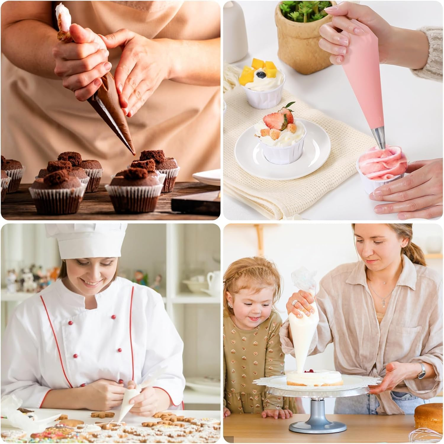 126Pcs Piping Bags & Tips Set for Beginners, Reusable Icing Nozzles & Couplers, Professional Frosting Kit for Cake, Cream, Cookie, Cupcake & DIY image number 5