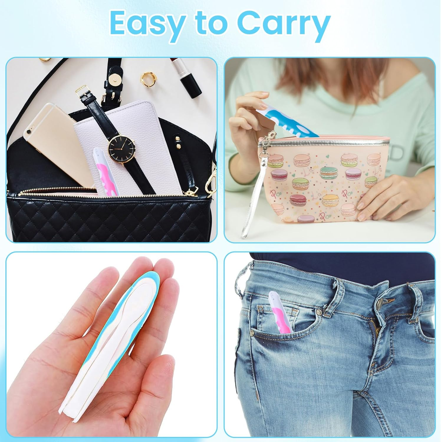 Aeaocvo 2Pcs Folding Toothbrush, Portable, Soft Travel Size, for Hiking, Camping, Traveling