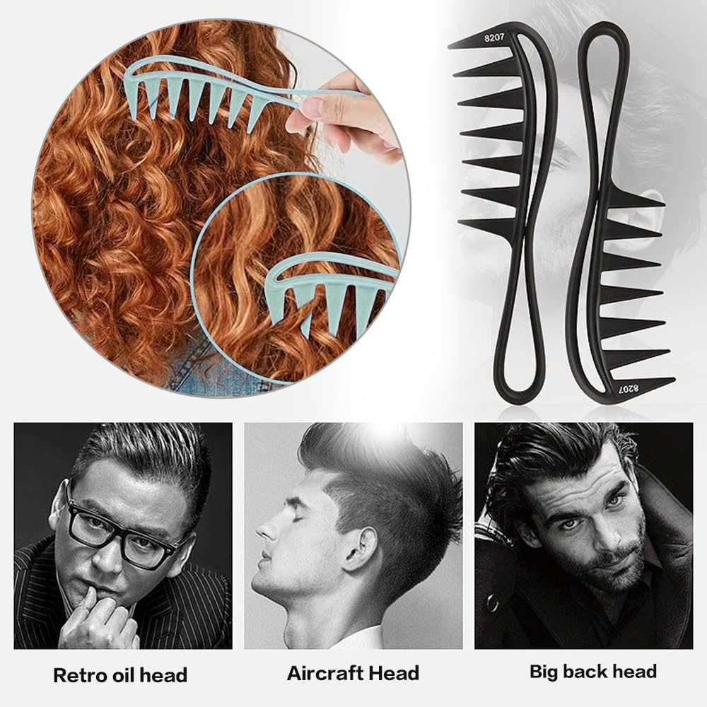 Visxcnu Pack of 5 Wide Teeth Combs Salon Large Combs Comb with Wide Teeth for Curly Hair Afro Comb Curling Comb Hairdressing for Detangling Hair Shower Comb Hairstyle Tool for Hairdressing Salon image number 1
