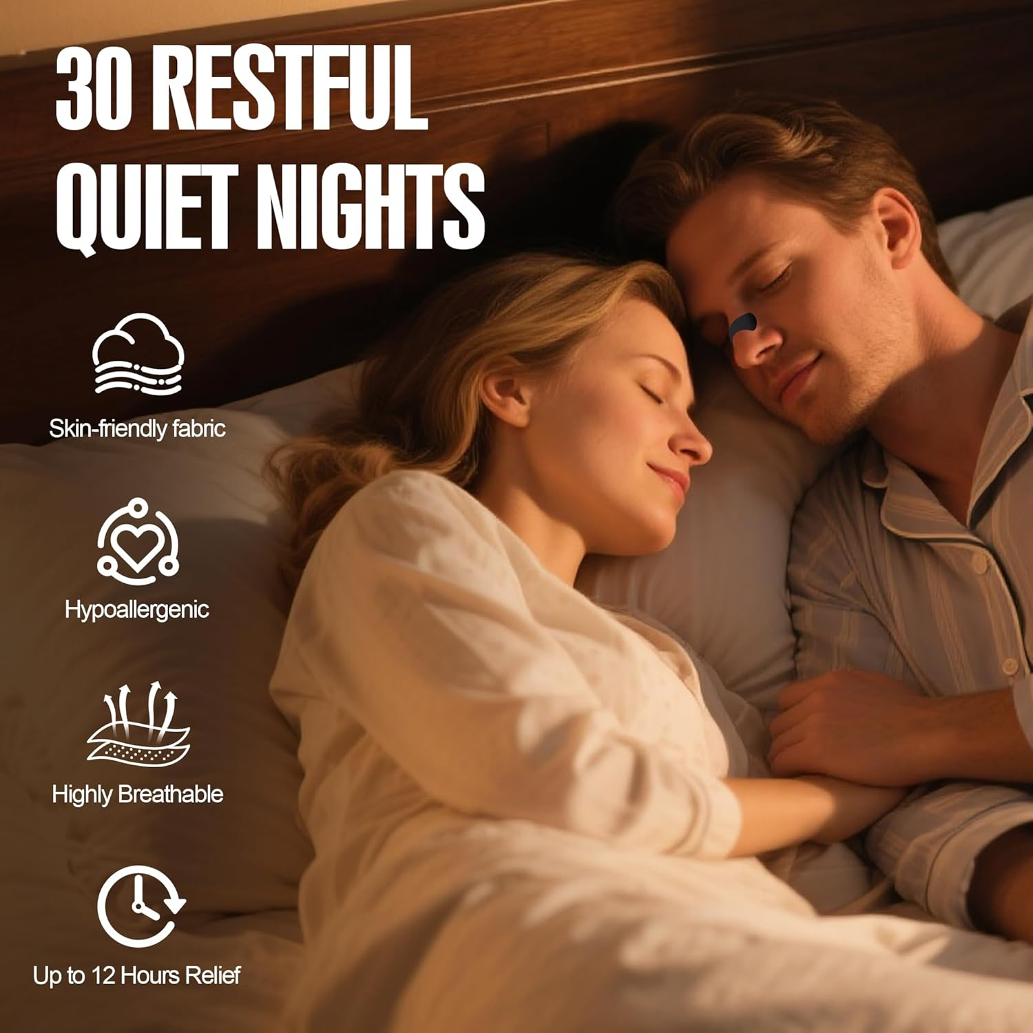 Nasal Strips, 30 Pack Nose Strips for Breathing, Nose Breathing Strips Extra Strength Nasal Strips, Breathing and Exercise Nose Tape for Sleeping image number 3