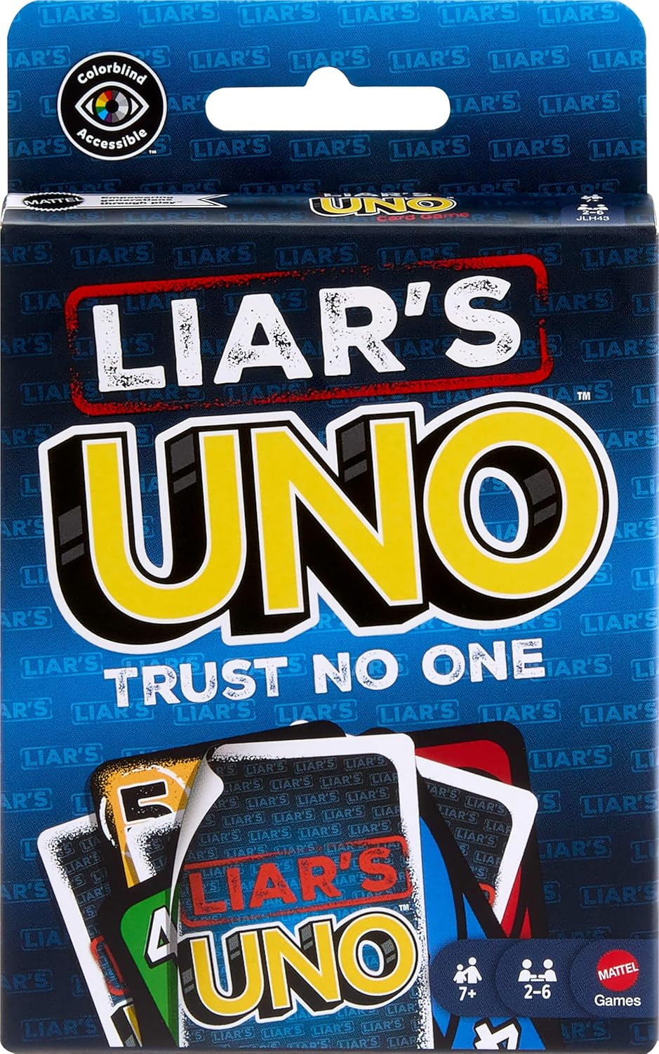 Mattel Games Liar&rsquo;S UNO Card Game for Adults, Kids, Families, Parties & Game Nights, Travel Fun, Outwit Other Players with Bluffing & Trickery image number 2
