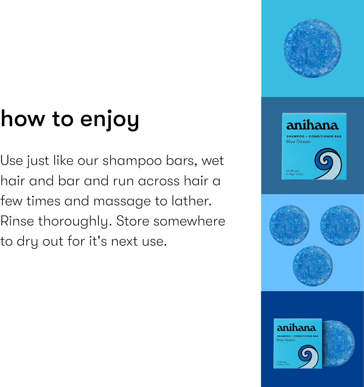 Anihana Ocean Cruz Shampoo and Conditioner Bar 65 G image number 4