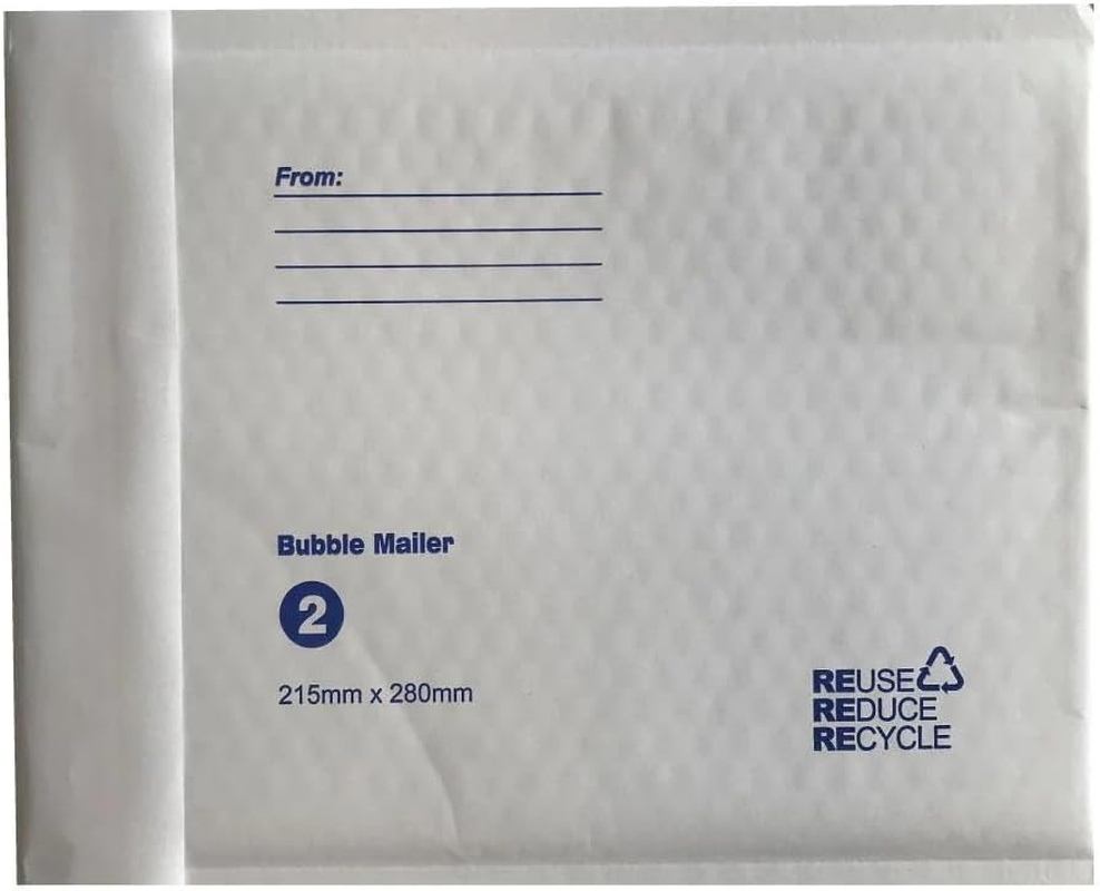 100X Tempest 215X280Mm Bubble Mailers No.2 White Padded Eco Mail Bags Envelopes image number 3