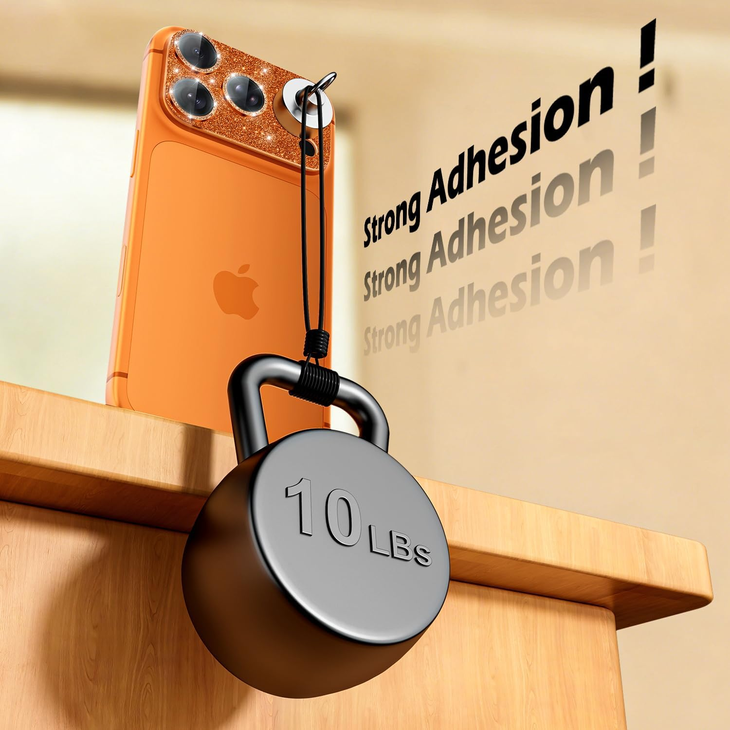 Imluckies Compatible with Iphone 17 Pro Max Camera Lens Protector Bling, Ultra HD Tempered Glass Shiny Diamond Camera Screen Protection, 9H Anti-Scratch & Easy Install, Glitter Orange image number 2