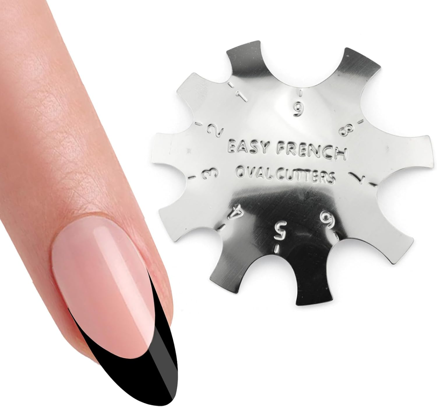 Oval Easy French Smile Line Nail Art Manicure Edge Trimmer Nail Cutter Acrylic Tool with 9 Sizes, HJ-NAT185 image number 3