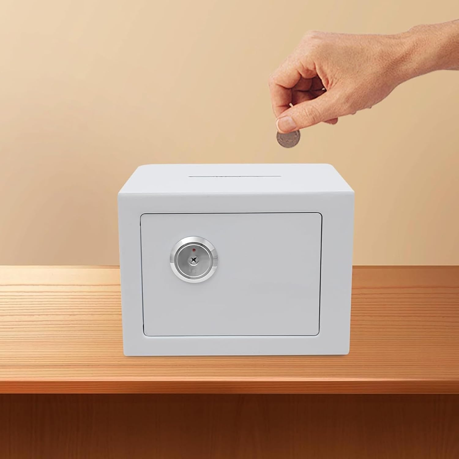 Security Safe - Small Steel Safety Lock Box for Money Fireproof Money Case for Valuables Cabinet Apartment Portable, Home Safe - Small Steel Safety Lock Box for Money Cabinet Apartment Portable Coin image number 6