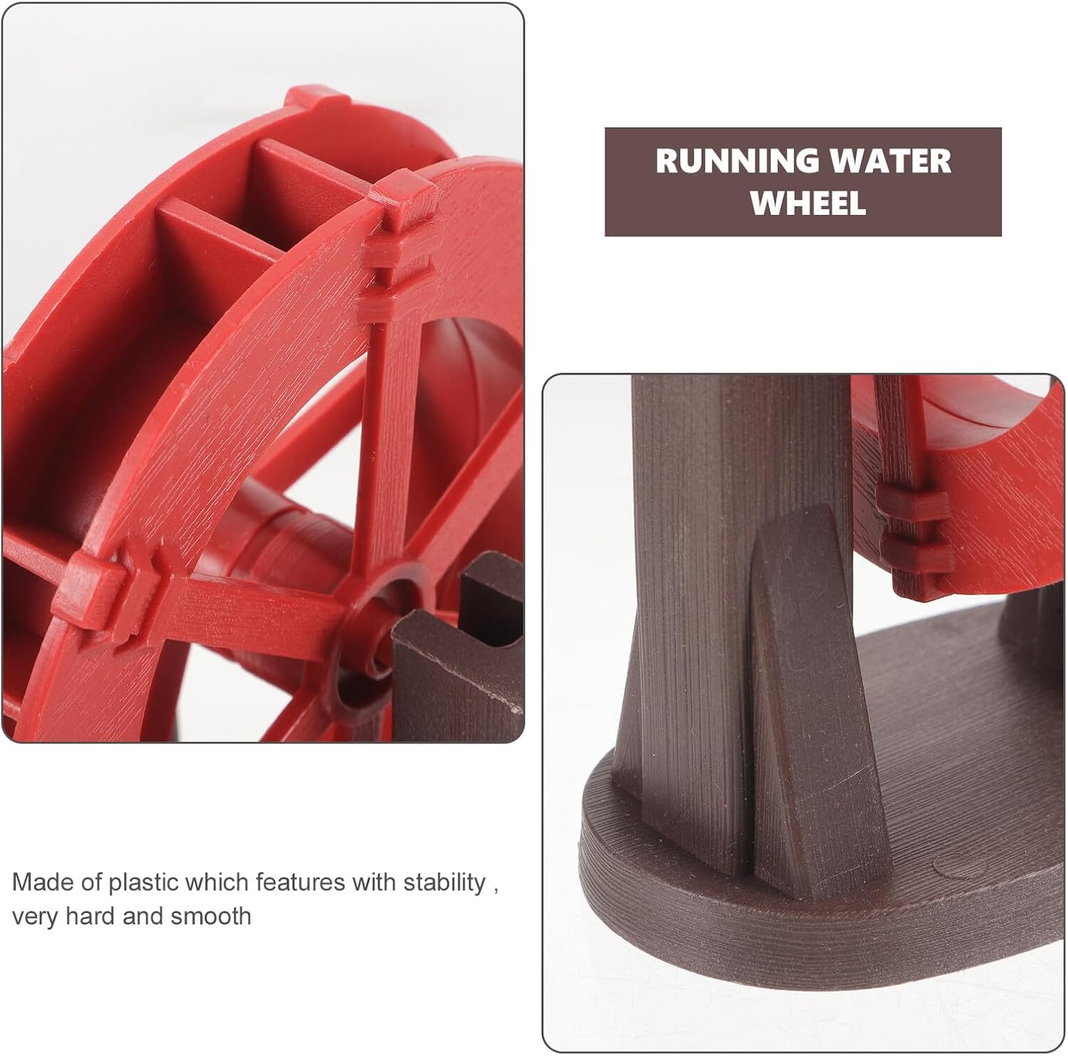 NUOBESTY Simulation Water Wheel Fountain Accessory Plastic Waterfall Wheel for DIY Zen Garden Decoration Home Office Outdoor Accent image number 2