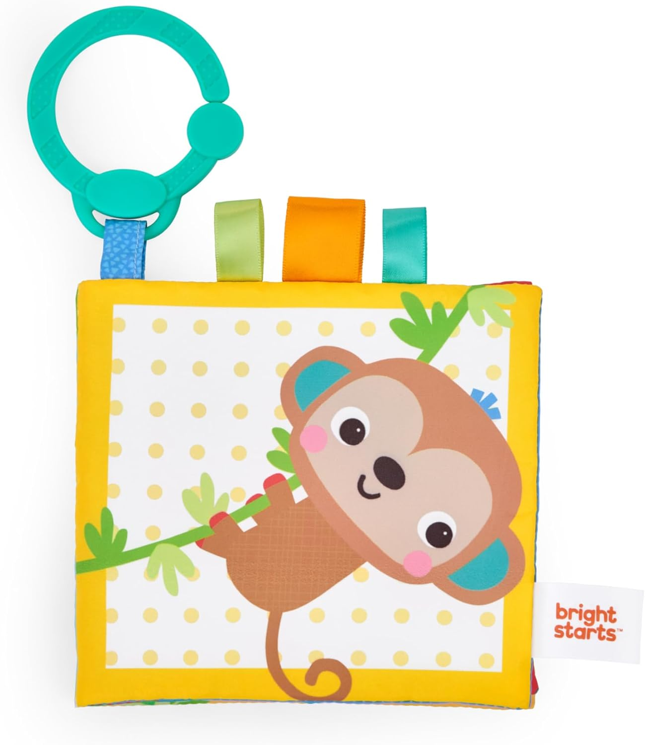 Bright Starts Safari Buddies Soft Book, Crinkle Plush Pages with Lion, Monkey, Elephant & More, Baby'S First Book, Unisex, Ages 0+ image number 3