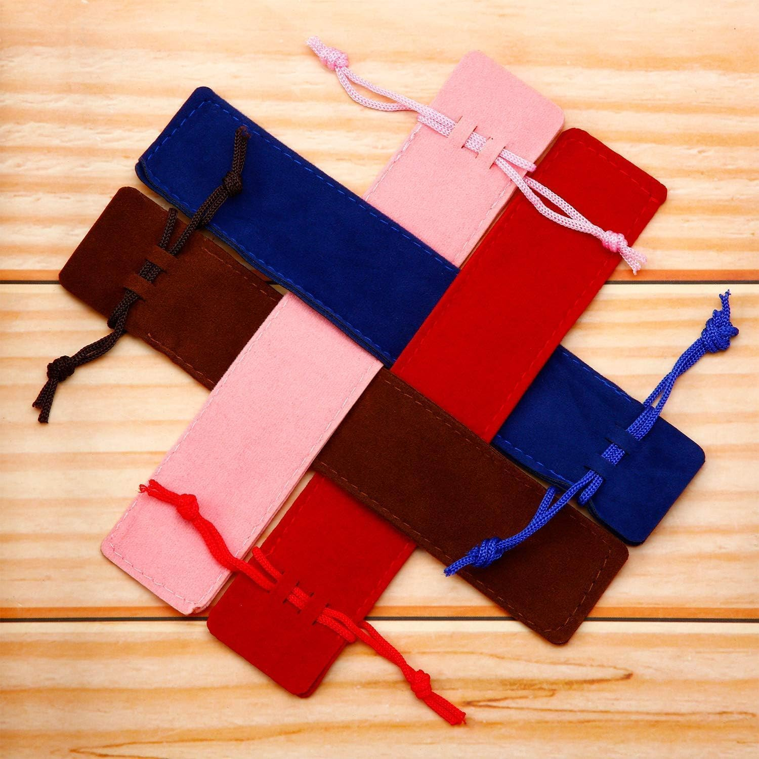 Xiaaofea 20 Pieces Velvet Drawstring Pen and Pencil Pouches Bag, Rope Closure Pencil Case for School Office Home Supplies Organizer Storage image number 4