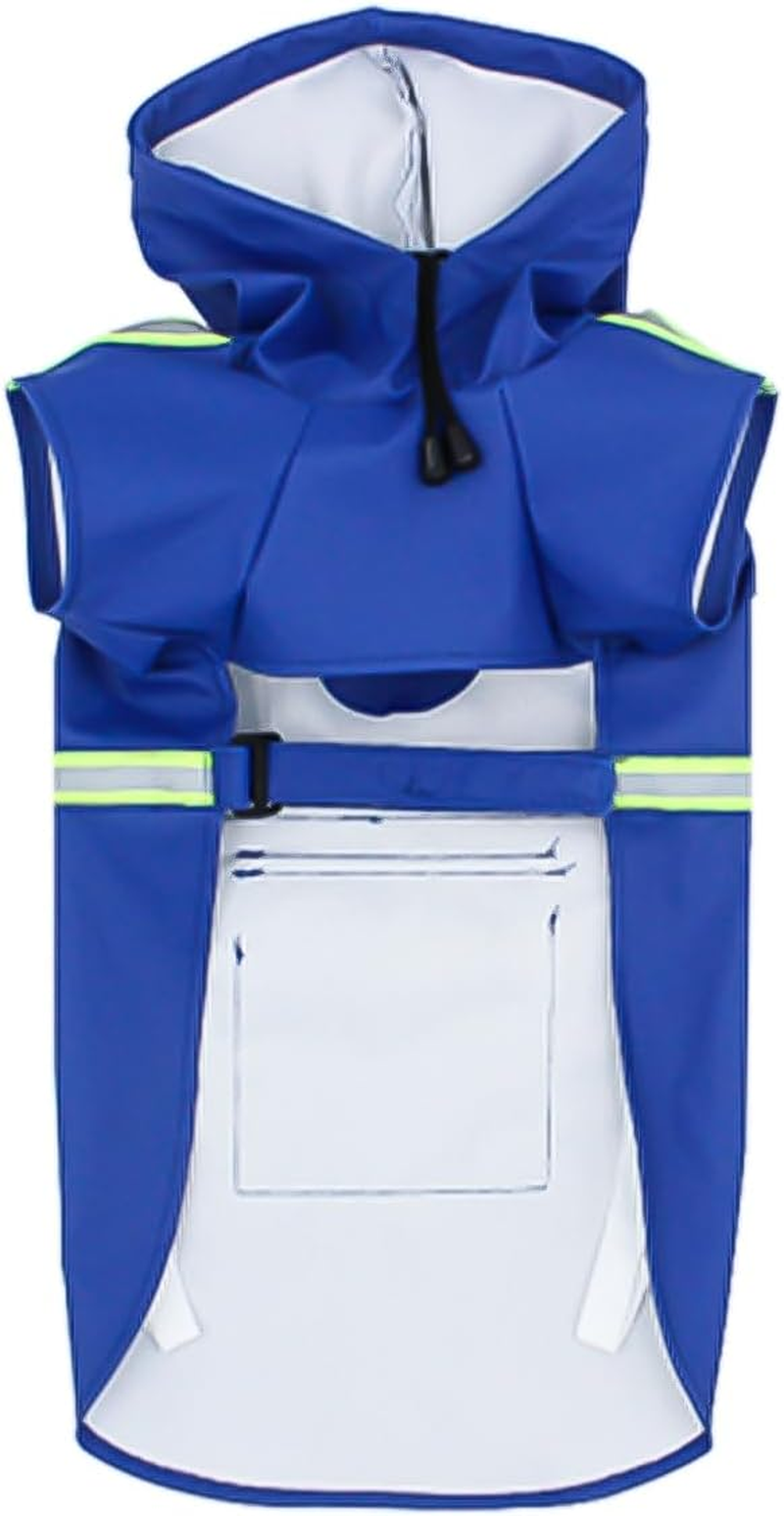 Namvo Dog Raincoat with Reflective Strips, Adjustable, with Hood for Small and Medium Dogs (L, Blue) image number 2