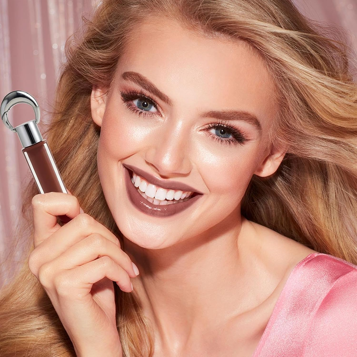 Glitter Lip Gloss - Highly Pigmented Plumper | Keychain Design Tinted Lip Plumper Gloss - for Women Teen Girls Family Cosmetic Makeup Beauty Party Photo Props - Light Purple image number 7