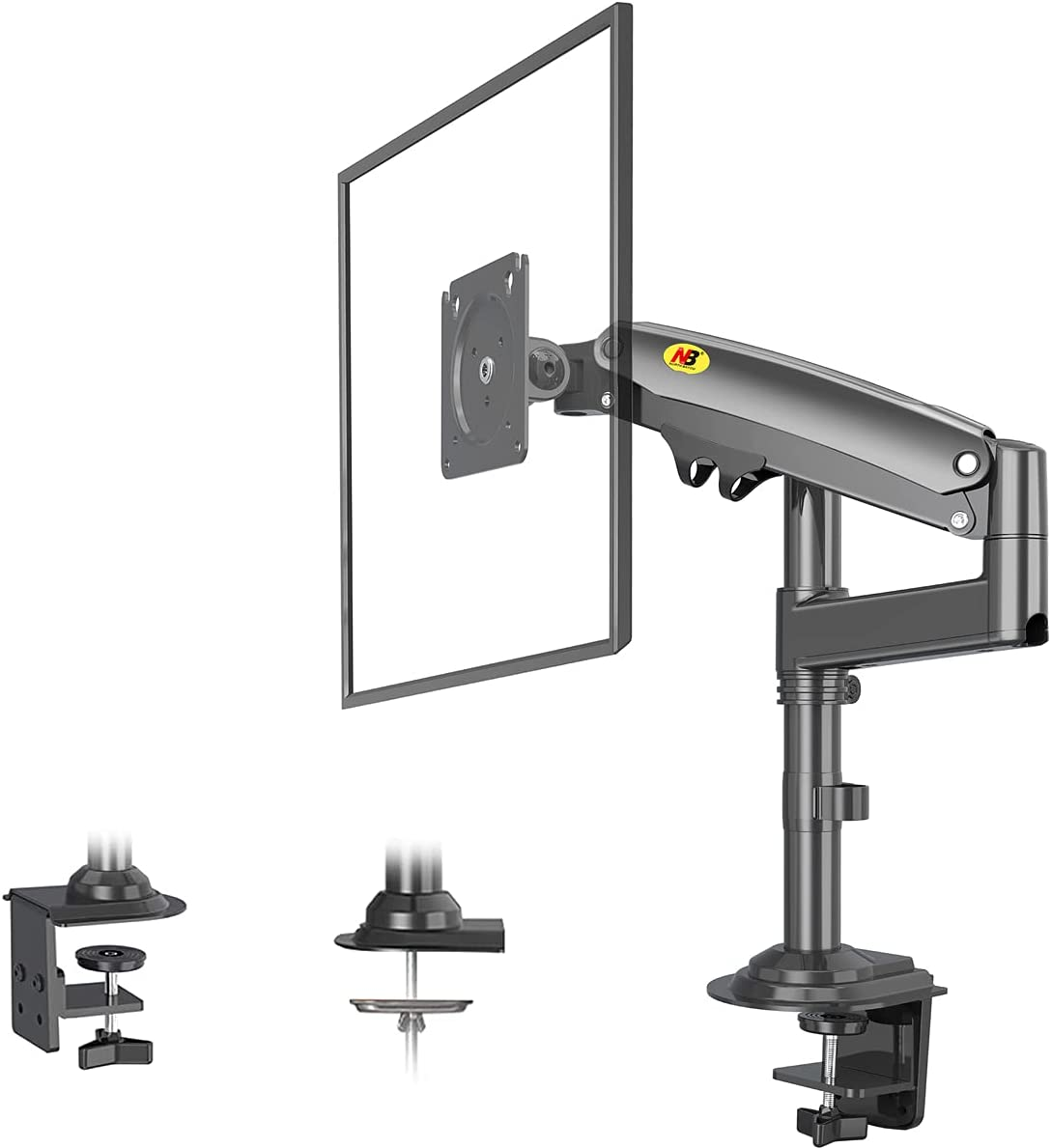 NB North Bayou Monitor Desk Mount Stand Full Motion Swivel Monitor Arm Gas Spring for 17''- 30'' Computer Monitor from 2Kg to 9Kg-H100 Gunmetal