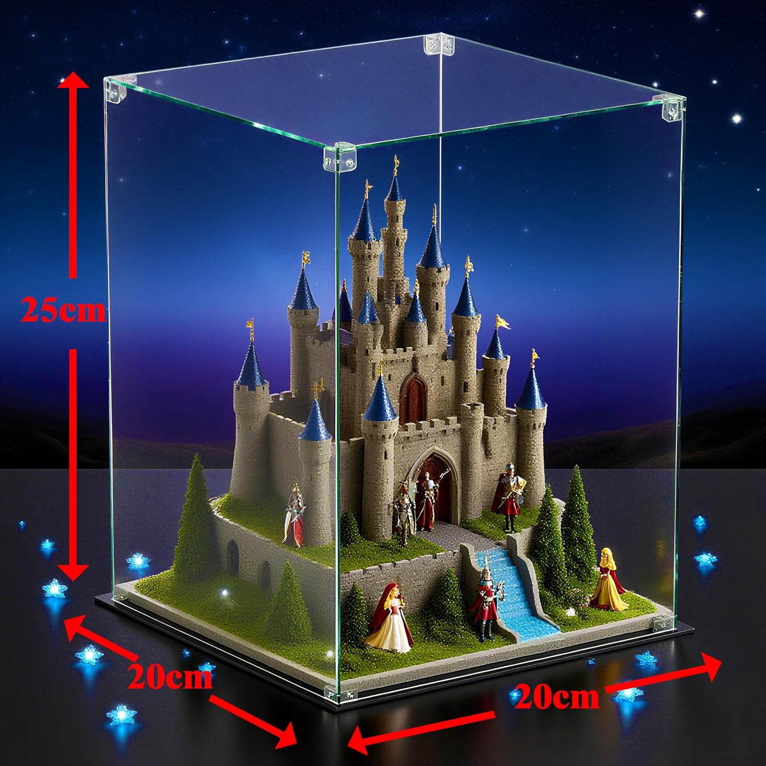 Acrylic Display Case for Collectibles, Assemble Display Case Showcase with Clear Acrylic Sheet for  Action Figures Pop Model Statues Home Storage (20X20X25 Cm) image number 4