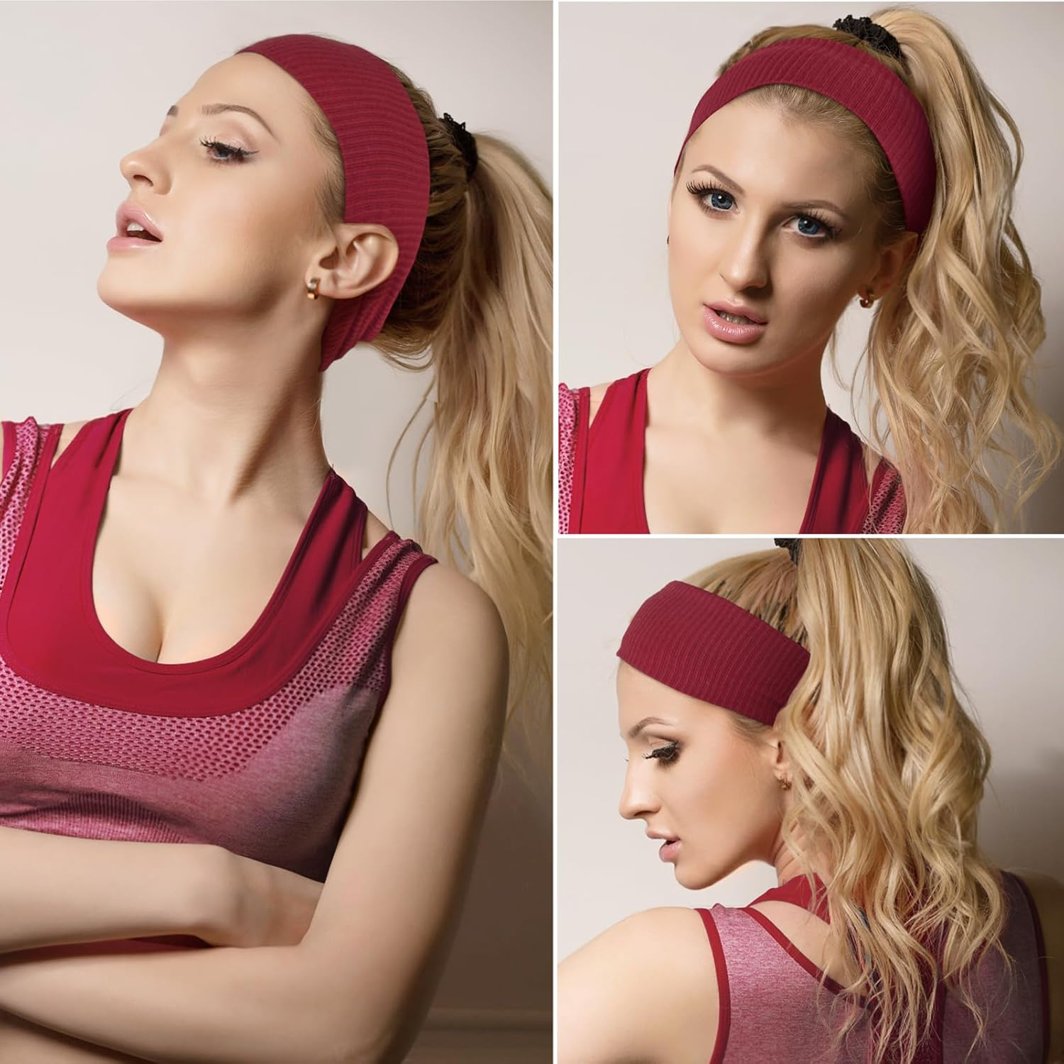 Miucat 8Pack Wide Headbands for Women, Non Slip Thick Headbands Soft Cotton Boho Head Bands for Yoga Workout Fashion Hair Accessories