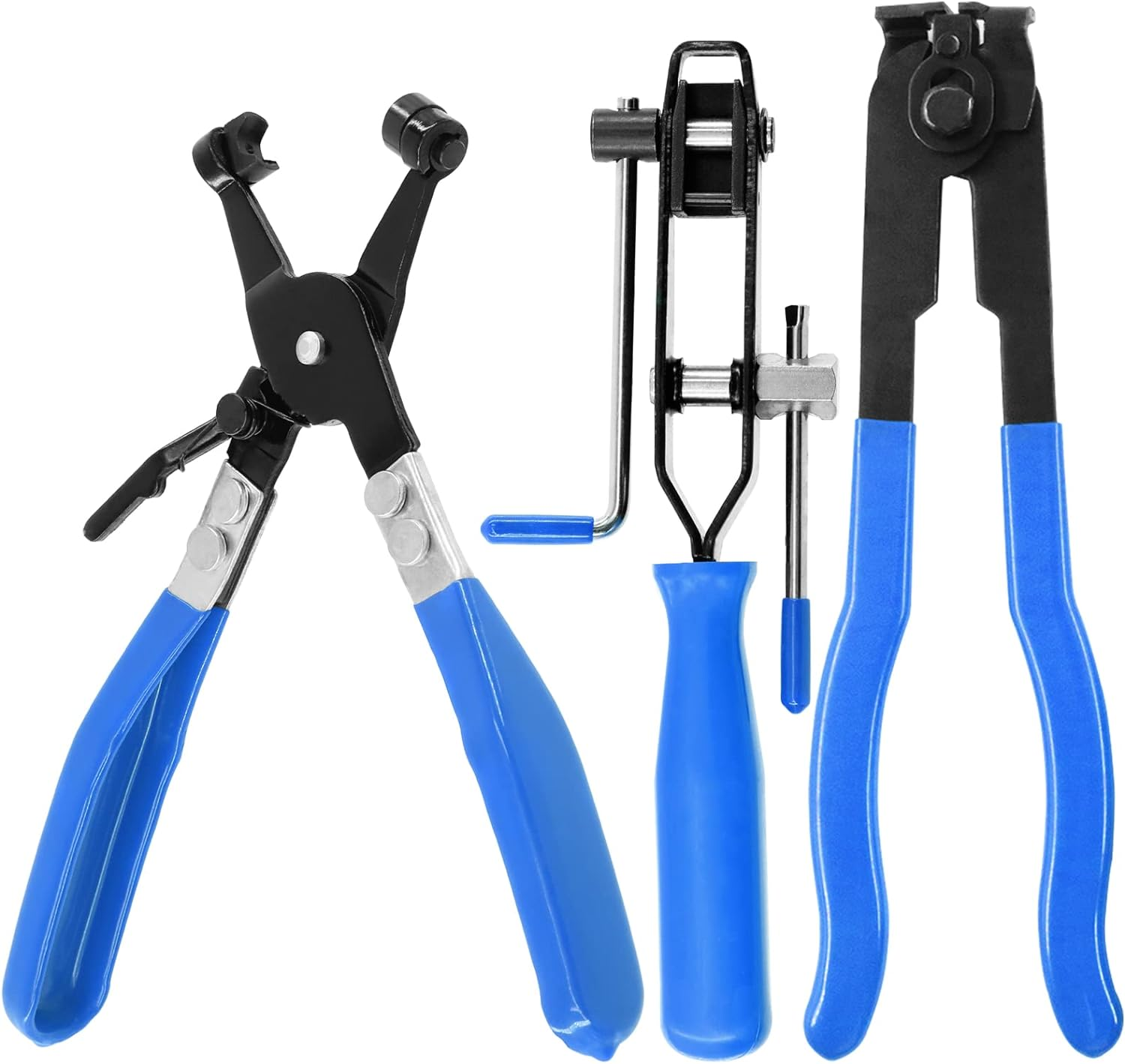 Swpeet Blue CV Joint Boot Clamp Pliers and Swivel Flat Band Hose Clamp Pliers Kit